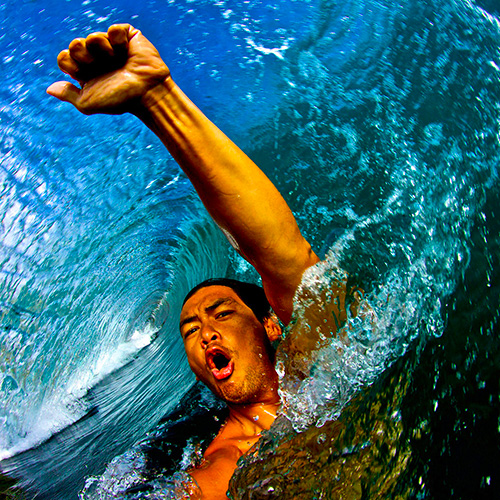 Maiko Mou, watershot inside a wave